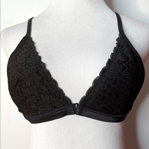 Victoria's Secret Black Floral Lace Bralette